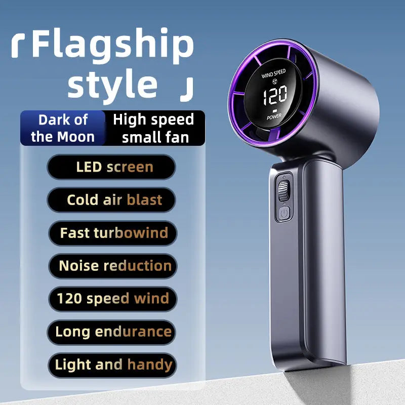 Purple Portable Handheld Fan with 120-Speed Display - USB Rechargeable Mini Cooling Fan for Outdoor Use Wholesale Hub