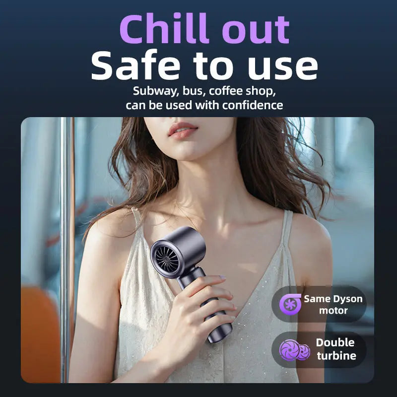 Purple Portable Handheld Fan with 120-Speed Display - USB Rechargeable Mini Cooling Fan for Outdoor Use Wholesale Hub