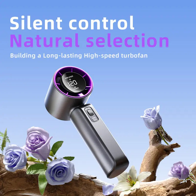 Pink Portable Handheld Fan with 120-Speed Display - USB Rechargeable Mini Cooling Fan for Outdoor Use Wholesale Hub