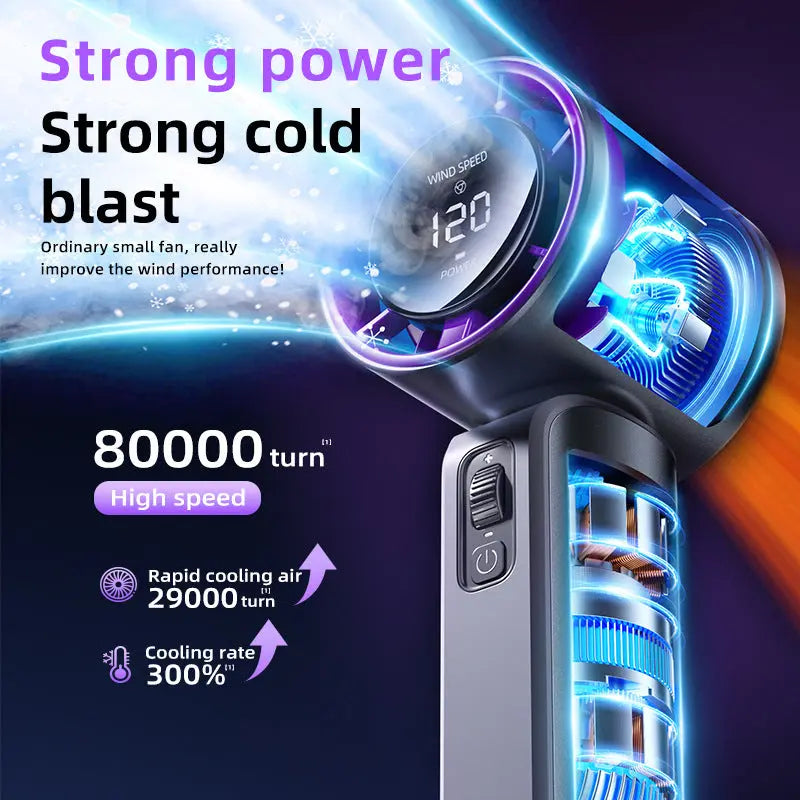 Pink Portable Handheld Fan with 120-Speed Display - USB Rechargeable Mini Cooling Fan for Outdoor Use Wholesale Hub