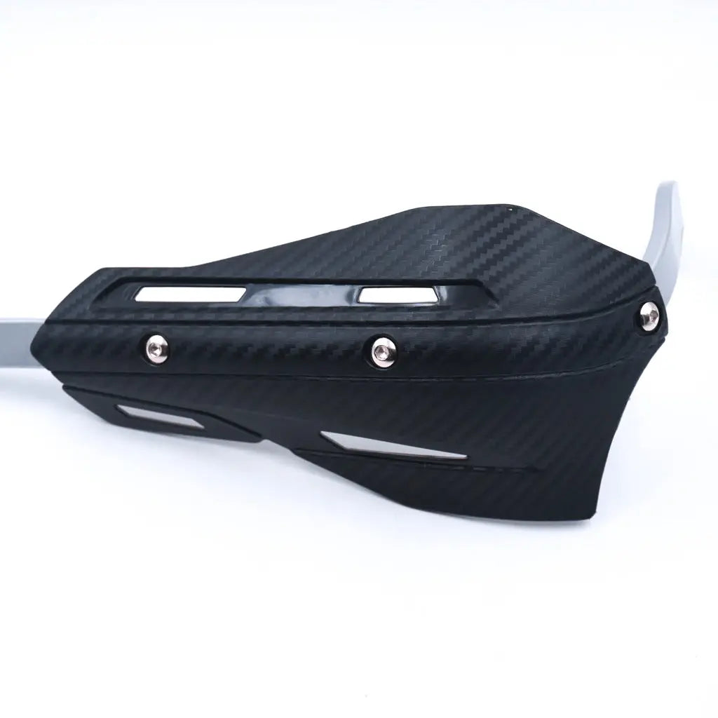 Professional Universal Motorcycle Handguards for Honda CC110 Cross Cub - Heavy Duty Aluminum Alloy Anti-Collision Brush Guards, Carbon Fiber Style Handlebar Protectors for Dirt Bikes and Off-Road Motorcycles - 1 Pair—White Wholesale Hub