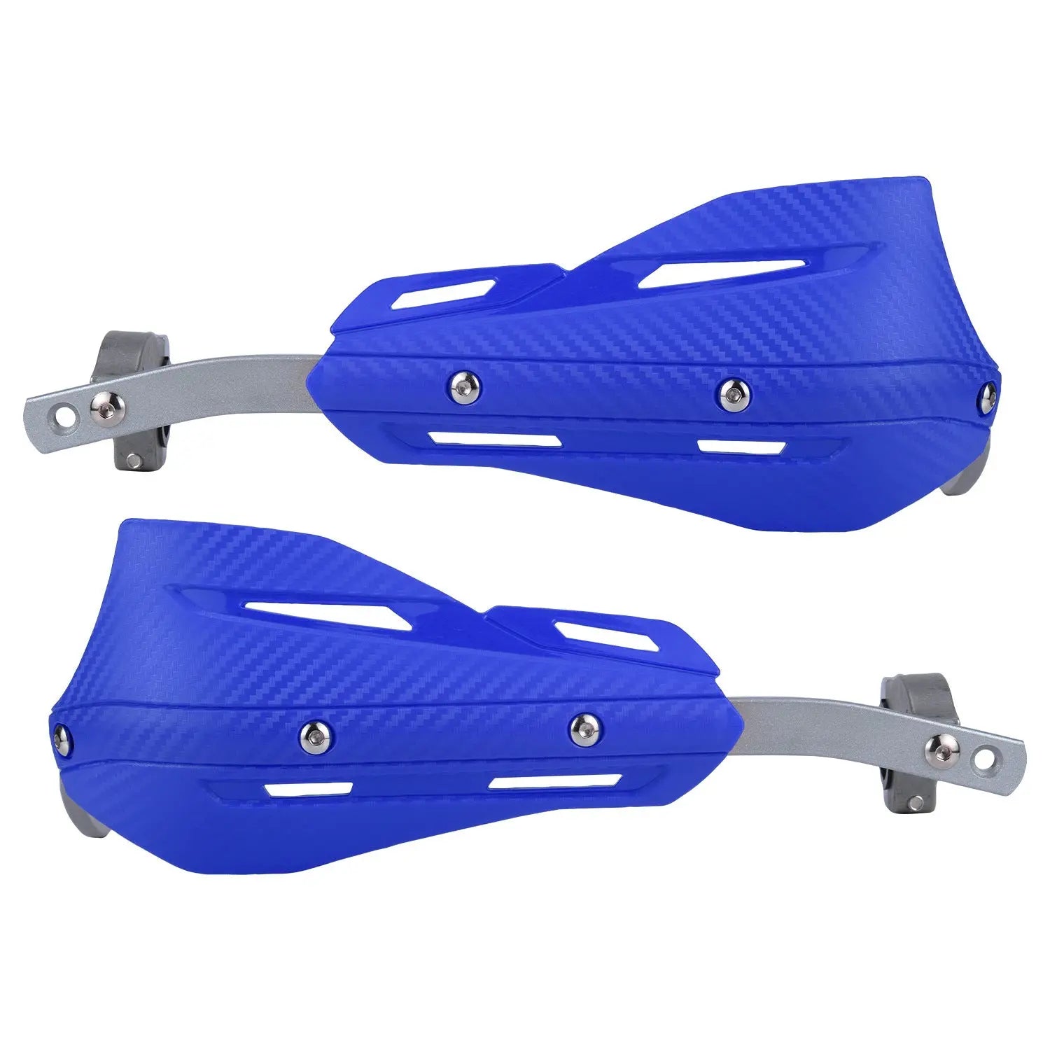 Professional Universal Motorcycle Handguards for Honda CC110 Cross Cub - Heavy Duty Aluminum Alloy Anti-Collision Brush Guards, Carbon Fiber Style Handlebar Protectors for Dirt Bikes and Off-Road Motorcycles - 1 Pair—Blue Wholesale Hub