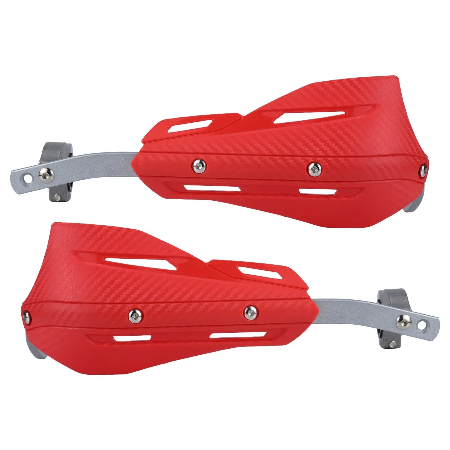 Professional Universal Motorcycle Handguards for Honda CC110 Cross Cub - Heavy Duty Aluminum Alloy Anti-Collision Brush Guards, Carbon Fiber Style Handlebar Protectors for Dirt Bikes and Off-Road Motorcycles - 1 Pair—Red Wholesale Hub