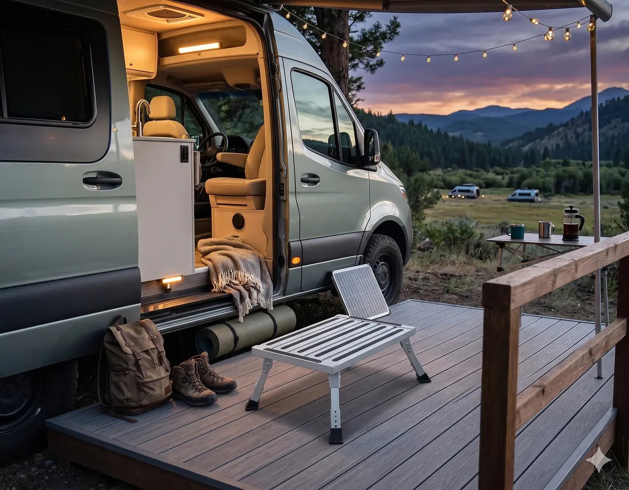 Heavy Duty Aluminum Folding Step Stool - Portable RV Platform and Work Bench with Non-Slip Surface - Collapsible Multi-Purpose Step for Camping, Home, and Outdoor Use Wholesale Hub