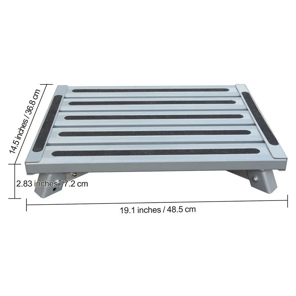 Heavy Duty Aluminum Folding Step Stool - Portable RV Platform and Work Bench with Non-Slip Surface - Collapsible Multi-Purpose Step for Camping, Home, and Outdoor Use Wholesale Hub