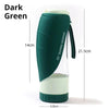 Green 2-in-1 Portable Dog Water Bottle and Food Container - Leaf-Shaped Silicone Travel Bowl for Pets, Leak-Proof Outdoor Dispenser for Walking, Hiking and Traveling, 330ml Capacity Wholesale Hub