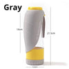 Gray 2-in-1 Portable Dog Water Bottle and Food Container - Leaf-Shaped Silicone Travel Bowl for Pets, Leak-Proof Outdoor Dispenser for Walking, Hiking and Traveling, 330ml Capacity Wholesale Hub