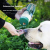 Gray 2-in-1 Portable Dog Water Bottle and Food Container - Leaf-Shaped Silicone Travel Bowl for Pets, Leak-Proof Outdoor Dispenser for Walking, Hiking and Traveling, 330ml Capacity Wholesale Hub
