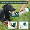 Gray 2-in-1 Portable Dog Water Bottle and Food Container - Leaf-Shaped Silicone Travel Bowl for Pets, Leak-Proof Outdoor Dispenser for Walking, Hiking and Traveling, 330ml Capacity Wholesale Hub