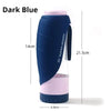 Dark Blue 2-in-1 Portable Dog Water Bottle and Food Container - Leaf-Shaped Silicone Travel Bowl for Pets, Leak-Proof Outdoor Dispenser for Walking, Hiking and Traveling, 330ml Capacity Wholesale Hub