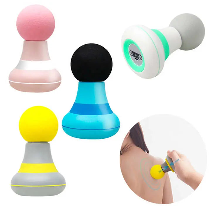 2 Pcs Grey And Green Mini Massage Gun - 6-Speed Muscle Relaxer, USB Rechargeable, Portable Fascia Massager for Home Use Wholesale Hub