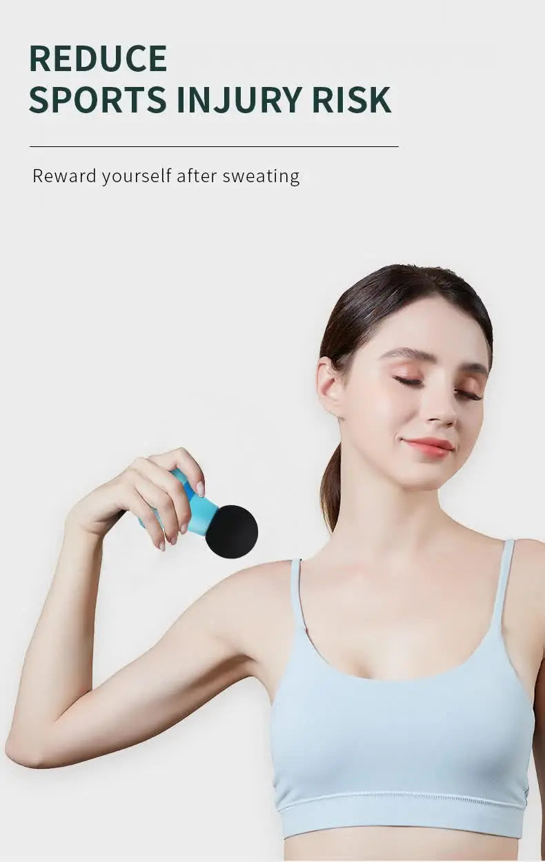 2 Pcs Grey And Green Mini Massage Gun - 6-Speed Muscle Relaxer, USB Rechargeable, Portable Fascia Massager for Home Use Wholesale Hub
