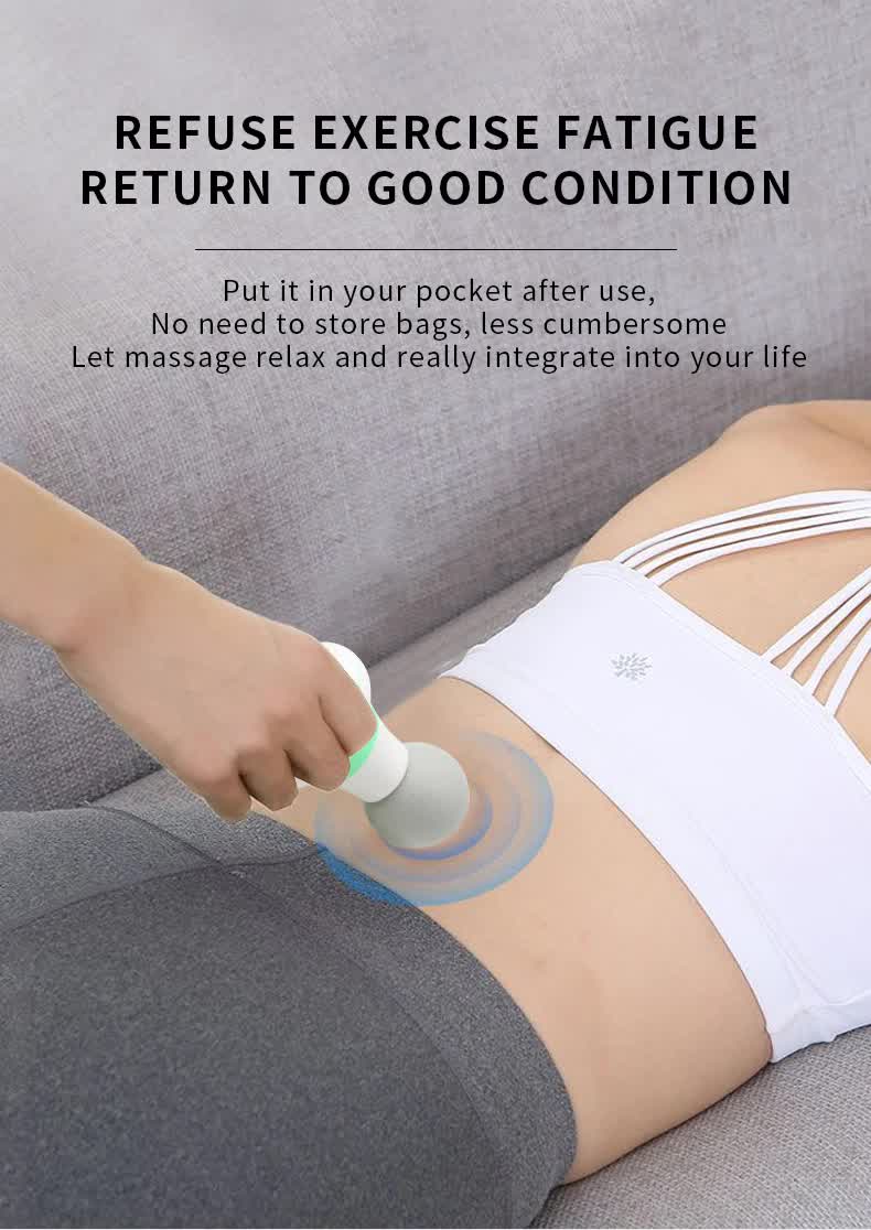 2 Pcs Grey And Green Mini Massage Gun - 6-Speed Muscle Relaxer, USB Rechargeable, Portable Fascia Massager for Home Use Wholesale Hub