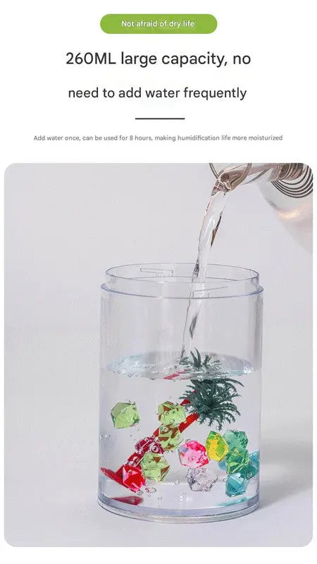 White Mini USB Micro Landscape Humidifier - 260ml Cool Mist Maker with LED Light Wholesale Hub