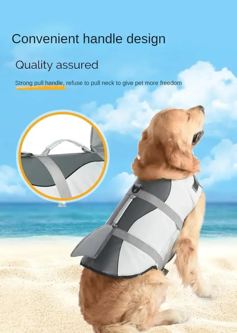 Size XS Pink Scale Pattern Pet Life Jacket for Dogs - Summer Swimming Safety Vest with Shark Fin for Small to Large Breeds Wholesale Hub