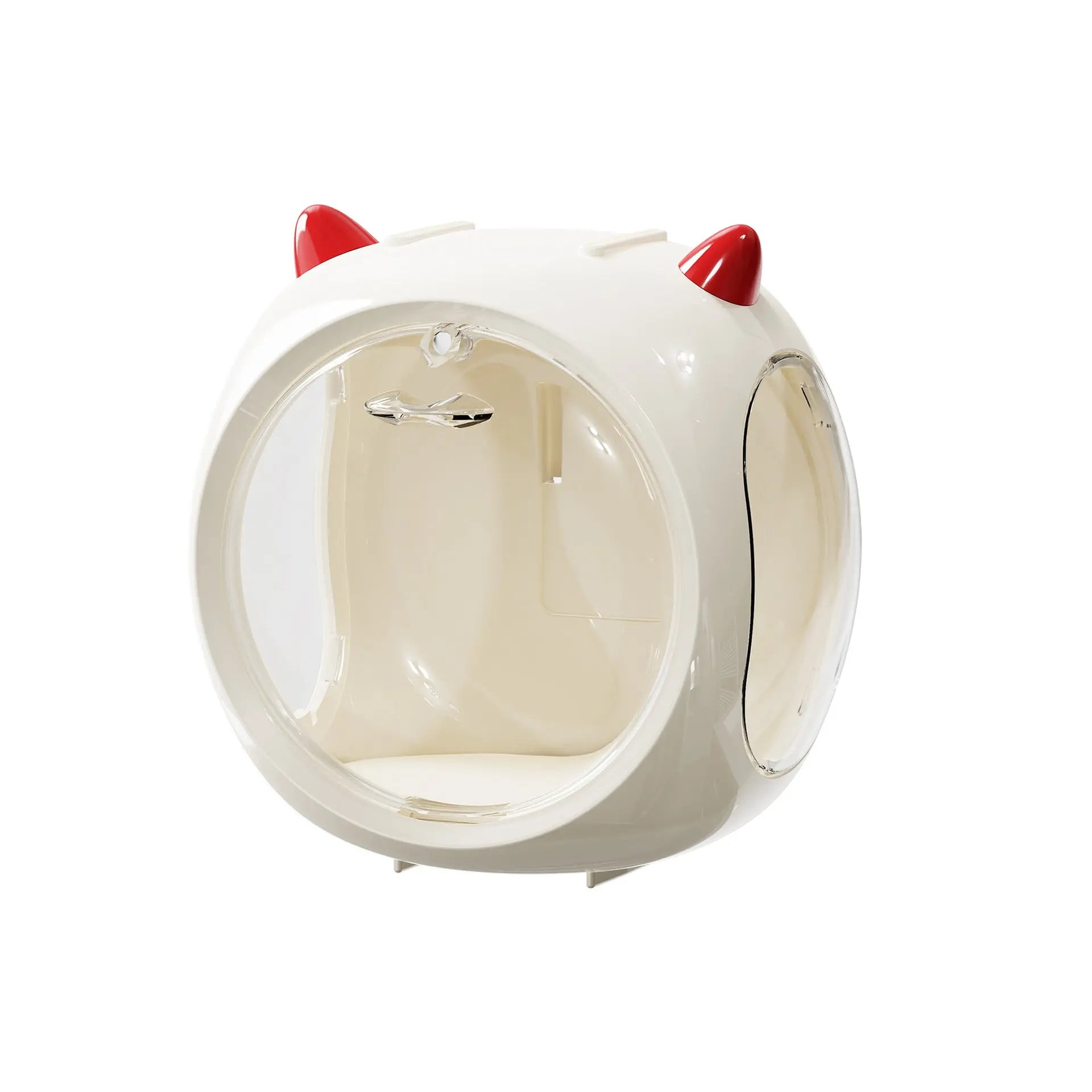 Beige And Red Horn Acrylic Blind Box Display Case - Transparent Dustproof Storage for Figures and Collectibles(The model is a shooting prop and is not included) Wholesale Hub
