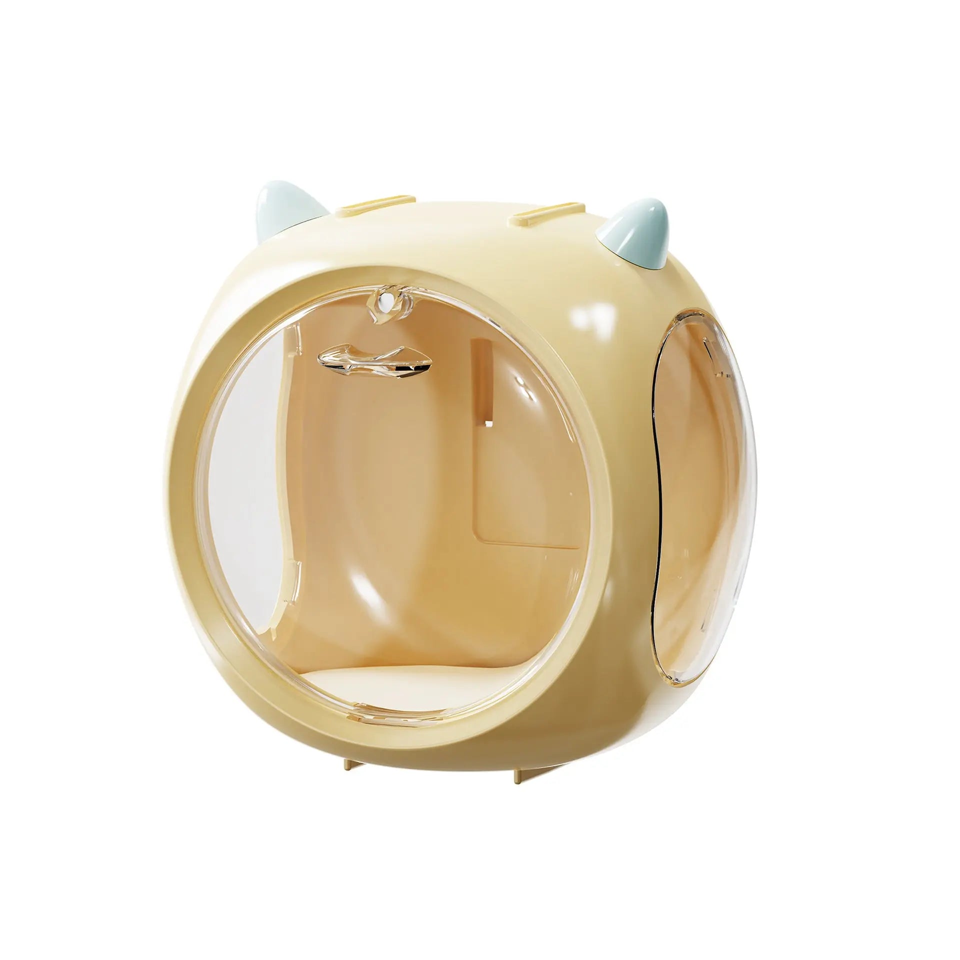 Yellow And Blue Horn Acrylic Blind Box Display Case - Transparent Dustproof Storage for Figures and Collectibles(The model is a shooting prop and is not included) Wholesale Hub