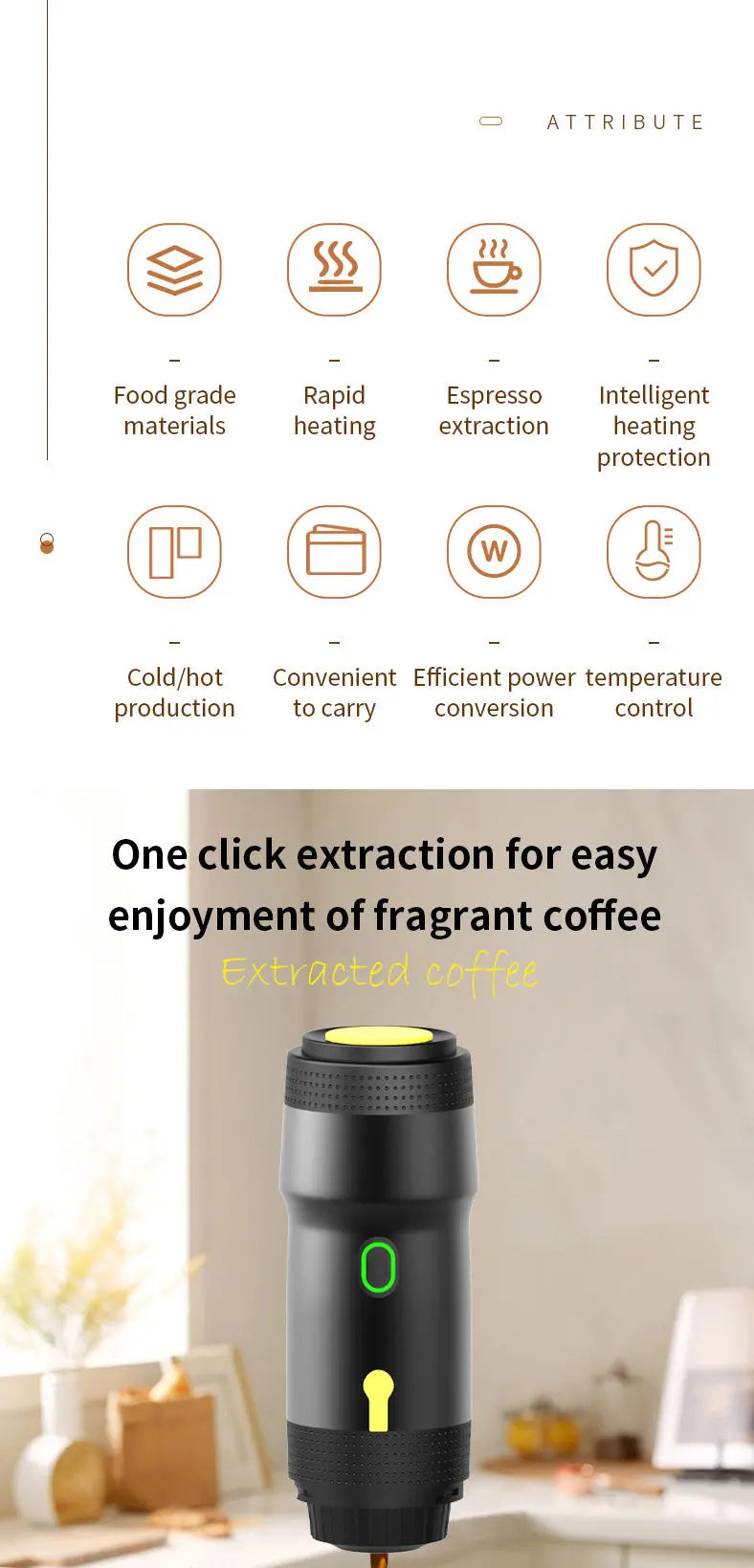 Black 3-in-1 Portable Electric Espresso Maker - Rechargeable Travel Coffee Machine for Capsules & Ground Coffee Wholesale Hub