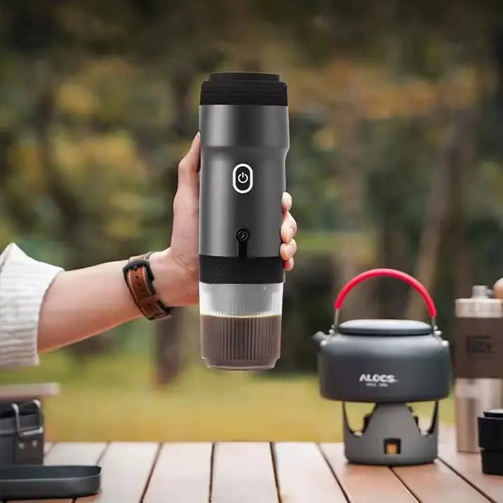 Green 3-in-1 Portable Electric Espresso Maker - Rechargeable Travel Coffee Machine for Capsules & Ground Coffee Wholesale Hub