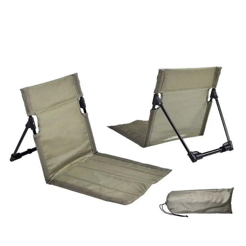 Portable Folding Beach Chair - Reclining Outdoor Seat 68x39.5x40.5cm with Carry Bag in green Wholesale Hub