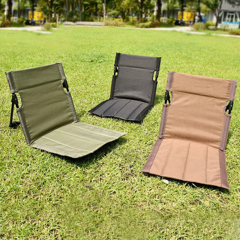 Portable Folding Beach Chair - Reclining Outdoor Seat 68x39.5x40.5cm with Carry Bag in brown Wholesale Hub