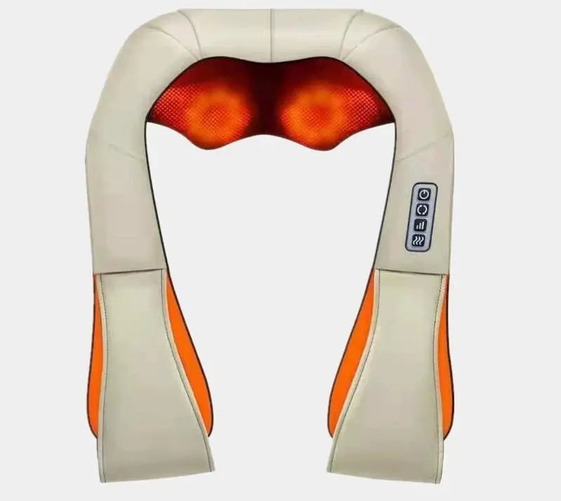 Deep Kneading Shiatsu Neck & Shoulder Massager with Heat - USB Rechargeable Ergonomic Design(Beige) Wholesale Hub