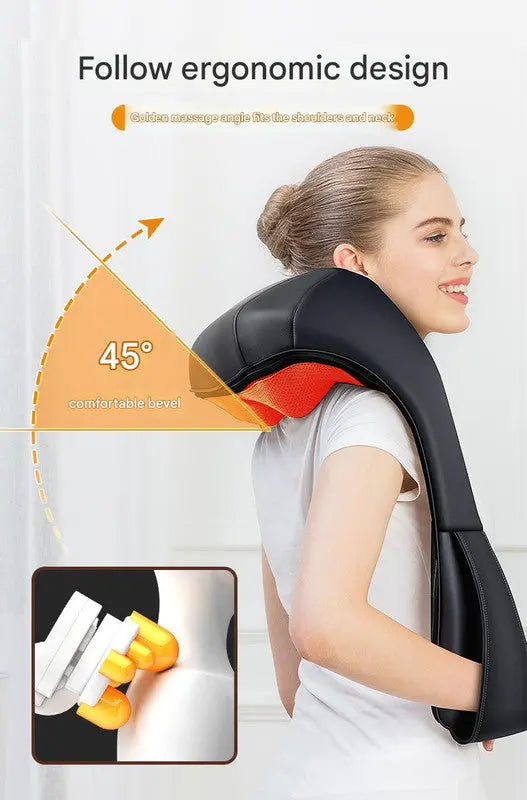 Deep Kneading Shiatsu Neck & Shoulder Massager with Heat - USB Rechargeable Ergonomic Design(Beige) Wholesale Hub