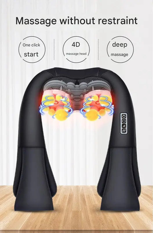 Deep Kneading Shiatsu Neck & Shoulder Massager with Heat - USB Rechargeable Ergonomic Design(Beige) Wholesale Hub