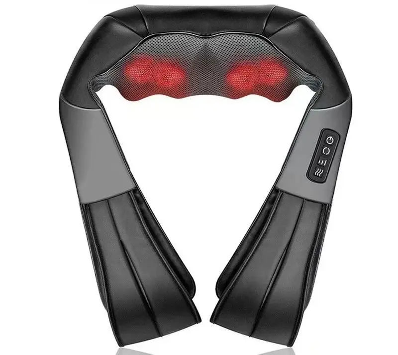 Deep Kneading Shiatsu Neck & Shoulder Massager with Heat - USB Rechargeable Ergonomic Design(Gray and black) Wholesale Hub