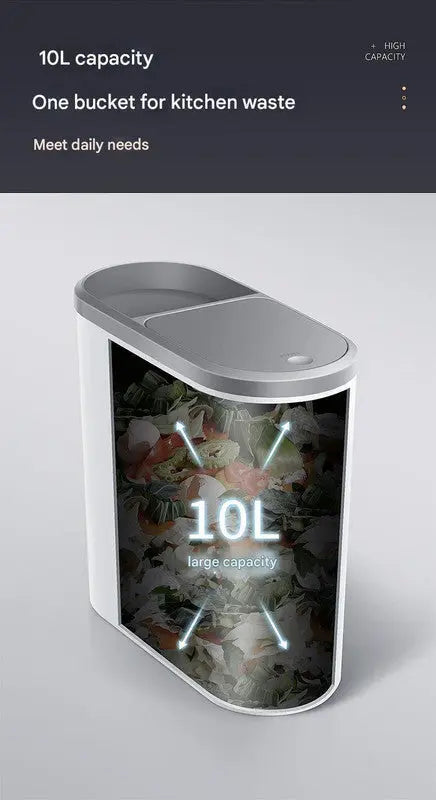 Slim Press-Top Trash Can with Top Storage Compartment - Narrow Design for Bathroom & Small Spaces(White cover + ash bucket) Wholesale Hub