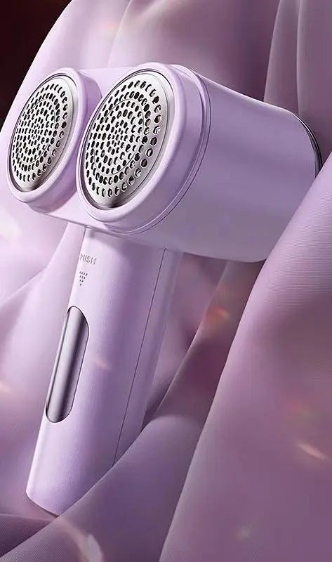 Dual-Head Electric Lint Remover - USB-C Rechargeable, LED Display, 6-Size Honeycomb Mesh(Purple) Wholesale Hub