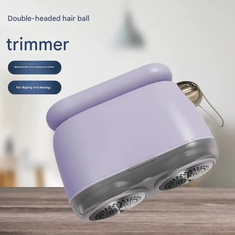 Compact Electric Lint Remover with LED Display & Dual Head - USB Rechargeable(Purple) Wholesale Hub