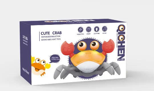 Interactive Crawling Crab Baby Toy with Music, Lights & Obstacle Avoidance(Orange) Wholesale Hub