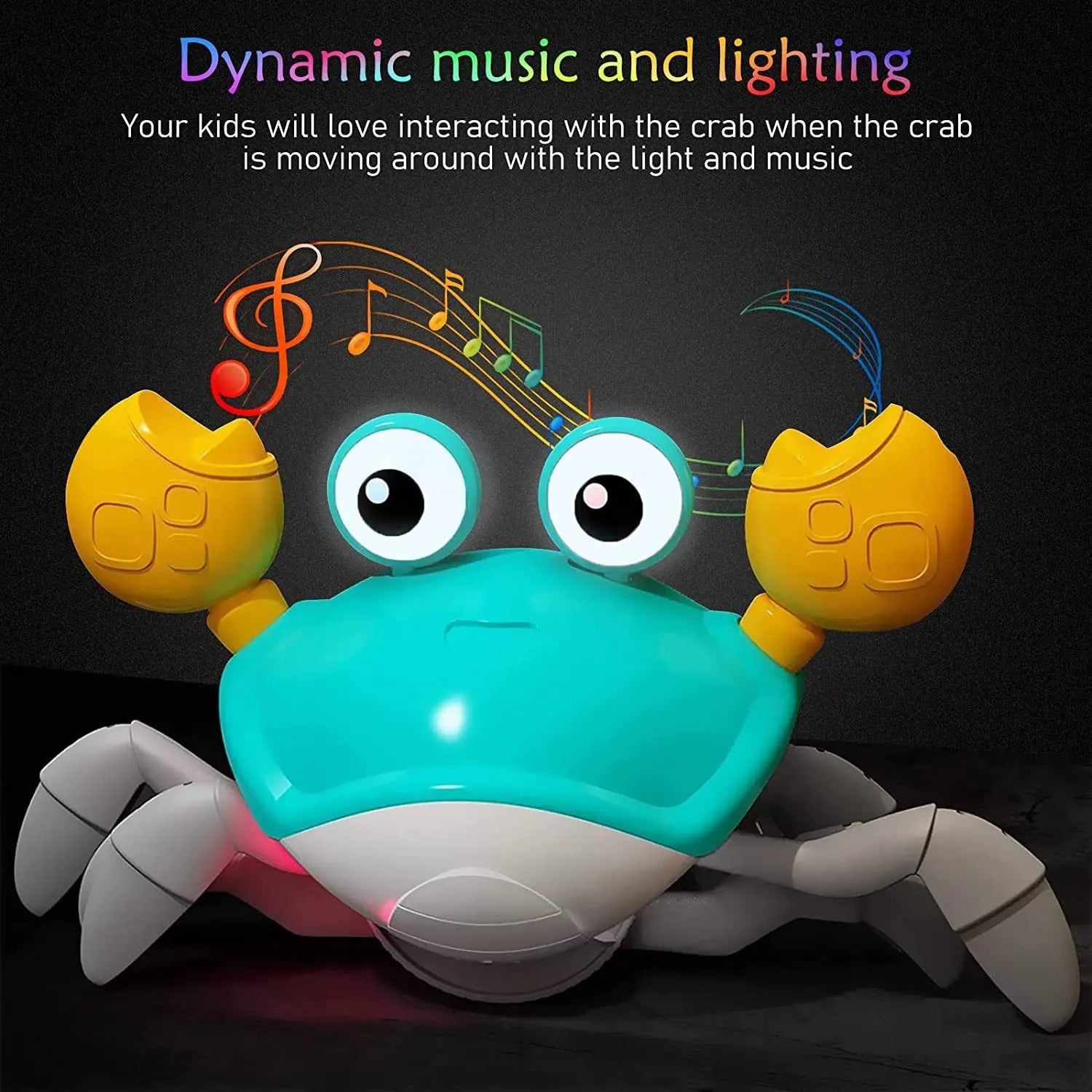 Interactive Crawling Crab Baby Toy with Music, Lights & Obstacle Avoidance(Orange) Wholesale Hub