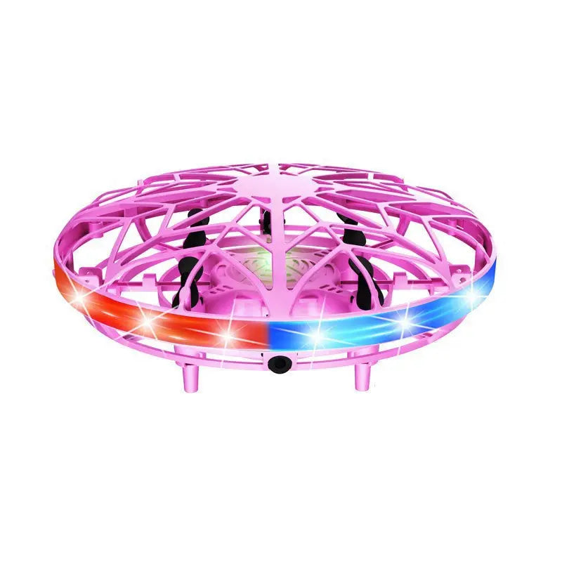 Hand-Controlled UFO Mini Drone with LED Lights & Obstacle Avoidance(pink) Wholesale Hub