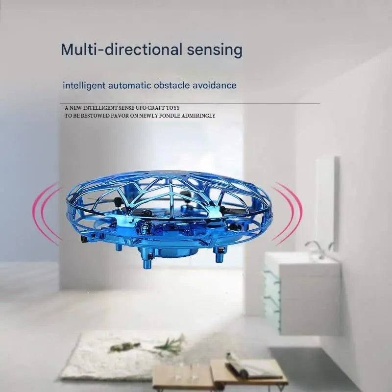 Hand-Controlled UFO Mini Drone with LED Lights & Obstacle Avoidance(pink) Wholesale Hub