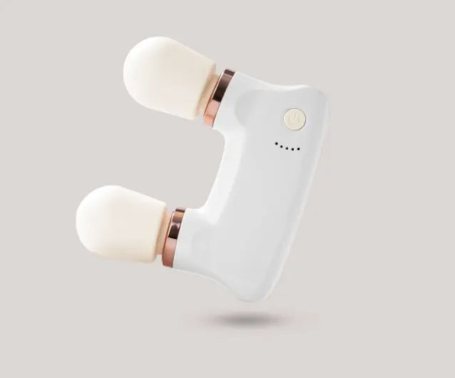 White Portable Dual Head Mini Massager - 5 Modes, Quiet Operation, USB-C Rechargeable Wholesale Hub