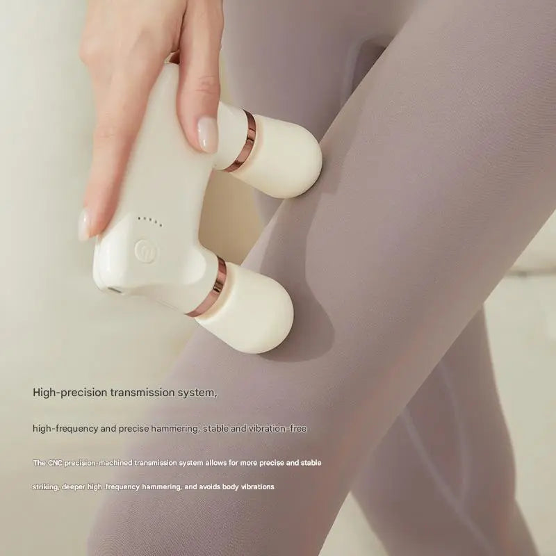 White Portable Dual Head Mini Massager - 5 Modes, Quiet Operation, USB-C Rechargeable Wholesale Hub