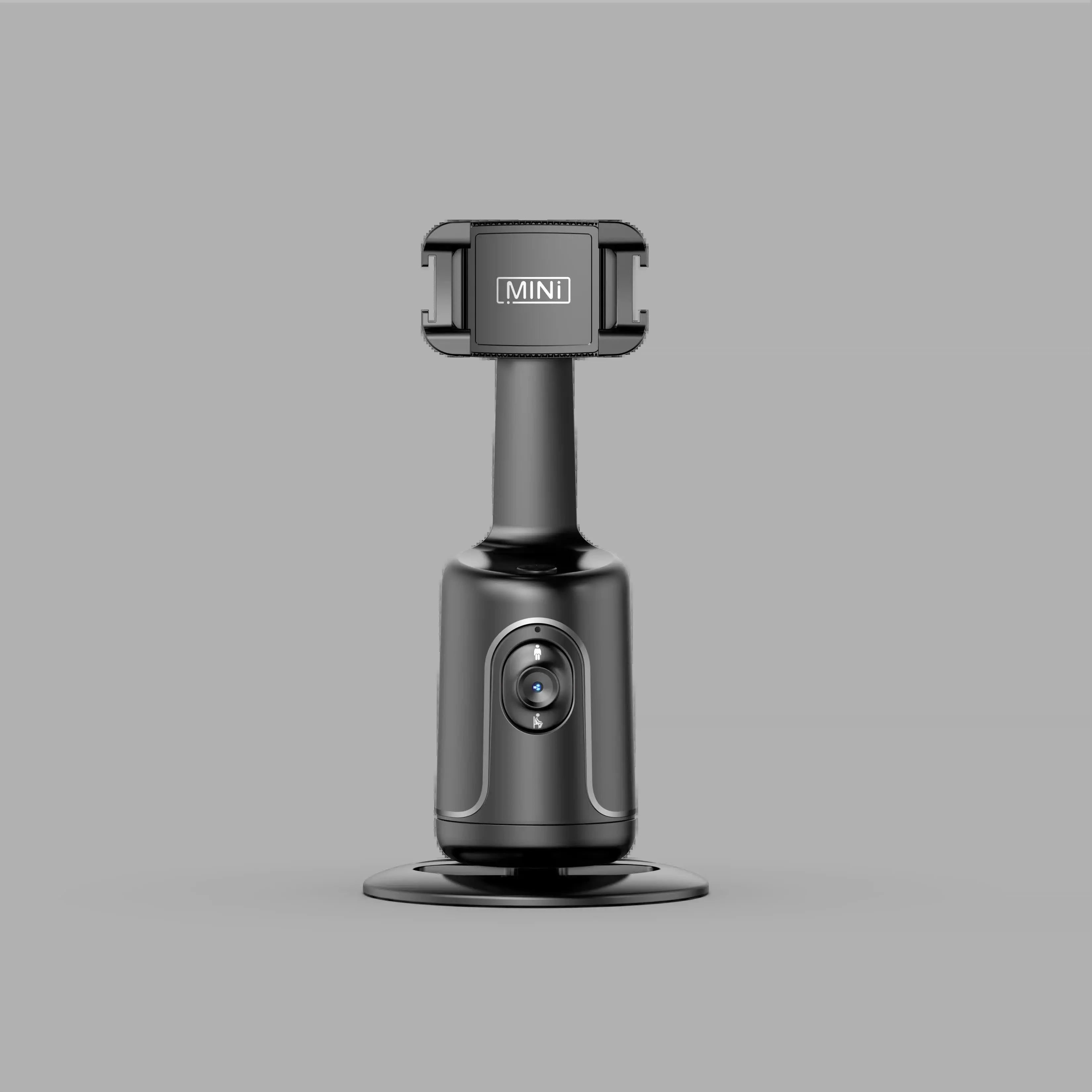 Black AI Smart Auto Tracking Phone Holder - 360° Rotation Face & Body Tracking Mount Wholesale Hub