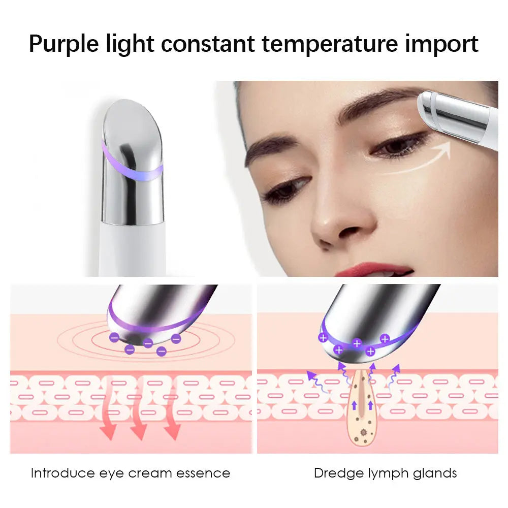 Rechargeable Eye Care Pen with Sterilizing Base - 3-Color Phototherapy Heat & Vibration Wholesale Hub