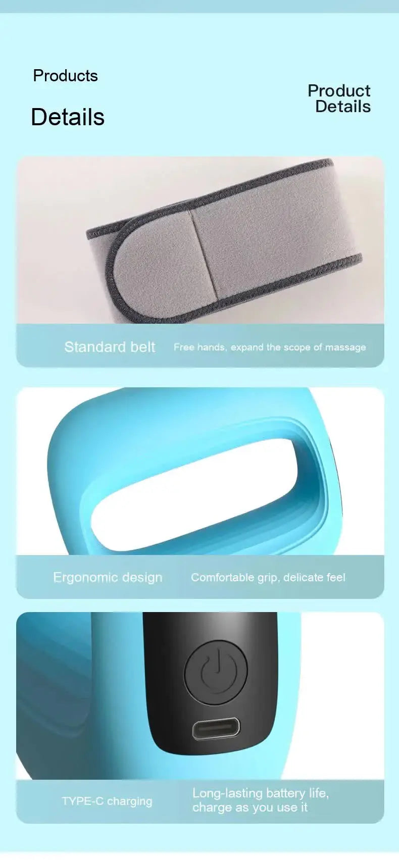 Portable Electric Muscle Relaxation Ring Massager - with Digital Display Blue Wholesale Hub