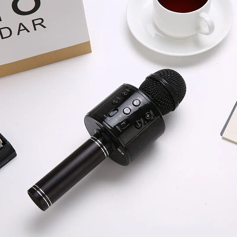 Black Bluetooth 5.0 Karaoke Microphone for Family Entertainment Wholesale Hub