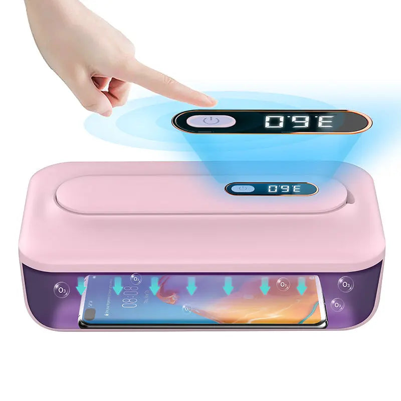 Pink 2-in-1 UV Sterilizer Box & Detachable Wand - For Phone, Jewelry, Masks Wholesale Hub
