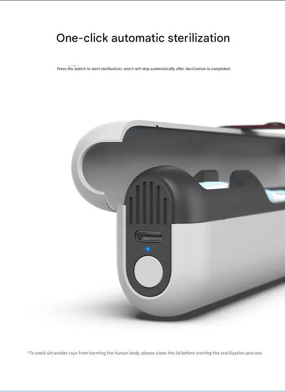 Travel UVC Toothbrush Sanitizer Box - Magnetic Closure, Rechargeable Wholesale Hub