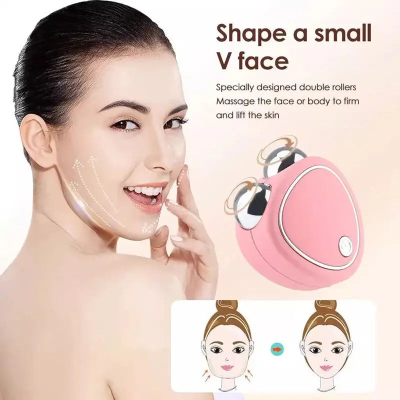 Pink Microcurrent Face Lifting Massager - Sonic Vibration, V-Shape Sculpting Wholesale Hub