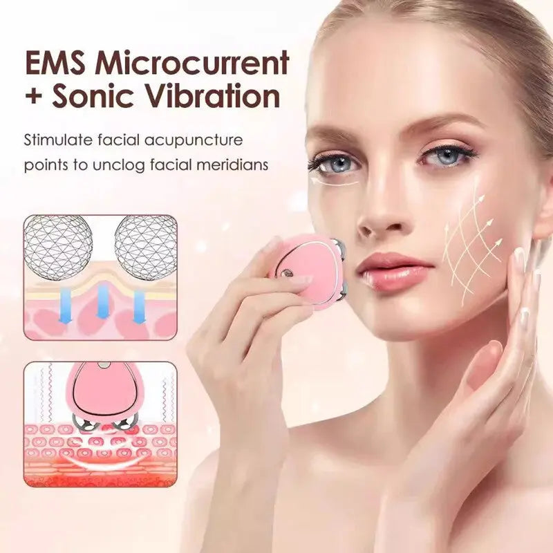 White Microcurrent Face Lifting Massager - Sonic Vibration, V-Shape Sculpting Wholesale Hub