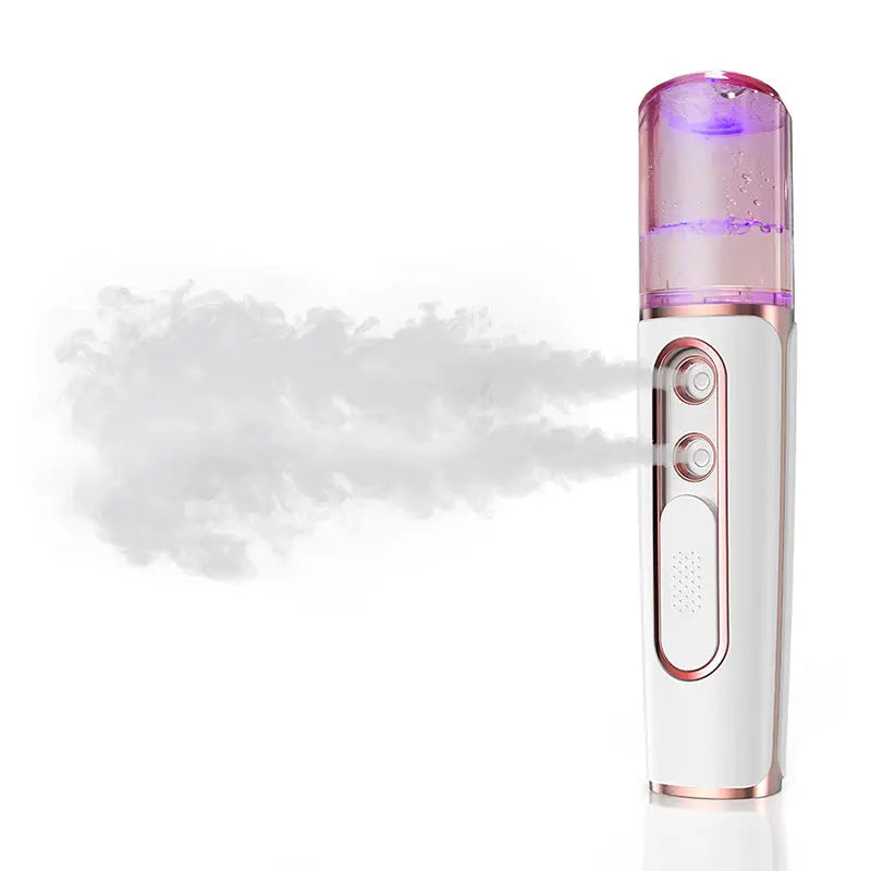 White Dual Nozzle Nano Facial Mister - USB Rechargeable Hydrating Spray Wholesale Hub
