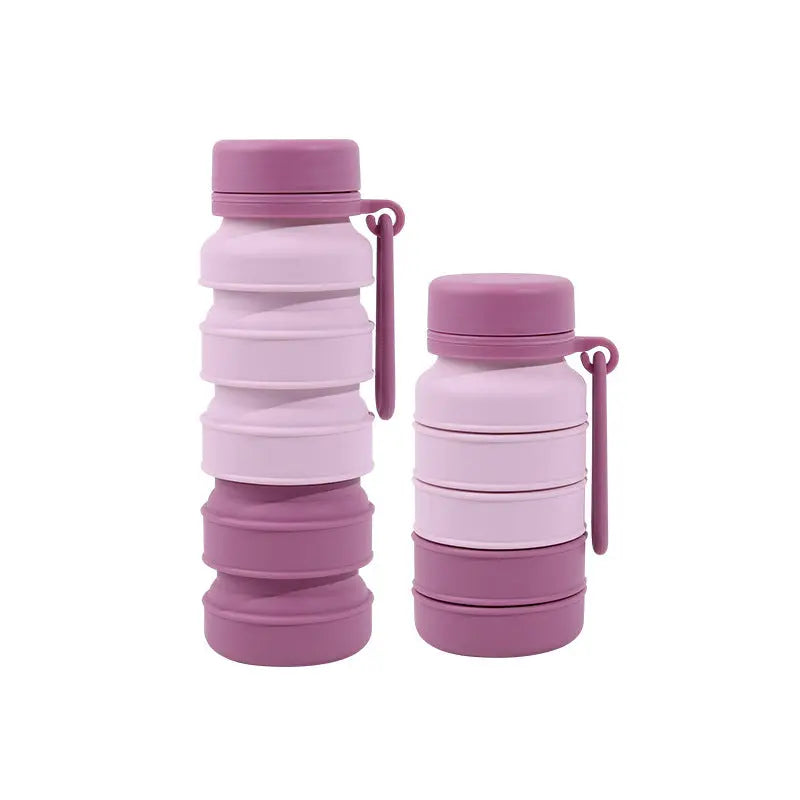 Pink Collapsible Silicone Water Bottle - 510ml Portable Food-Grade Travel & Sports Drink Flask Wholesale Hub