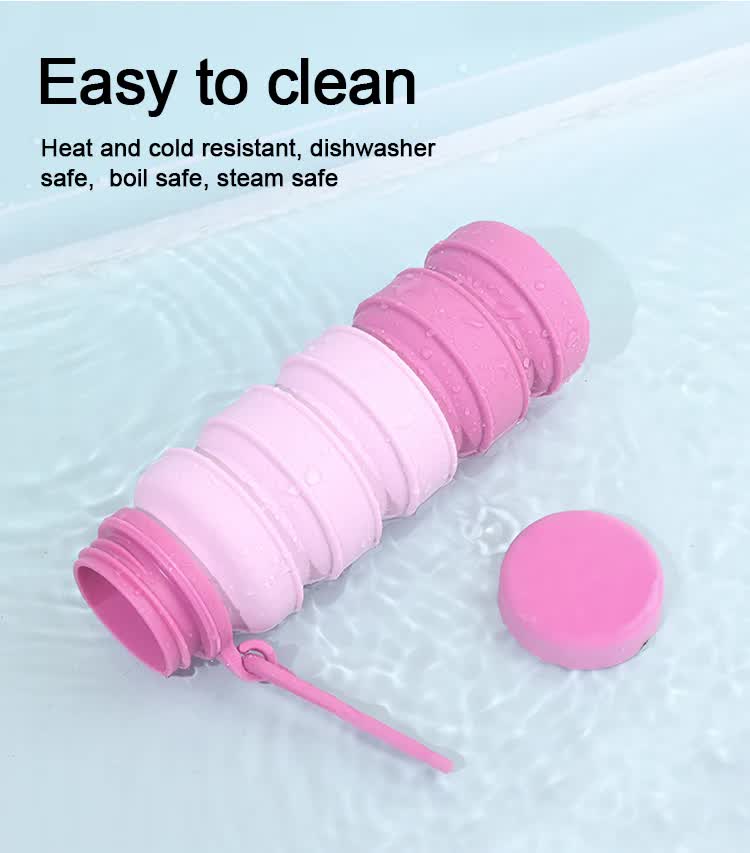 Brown Collapsible Silicone Water Bottle - 510ml Portable Food-Grade Travel & Sports Drink Flask Wholesale Hub