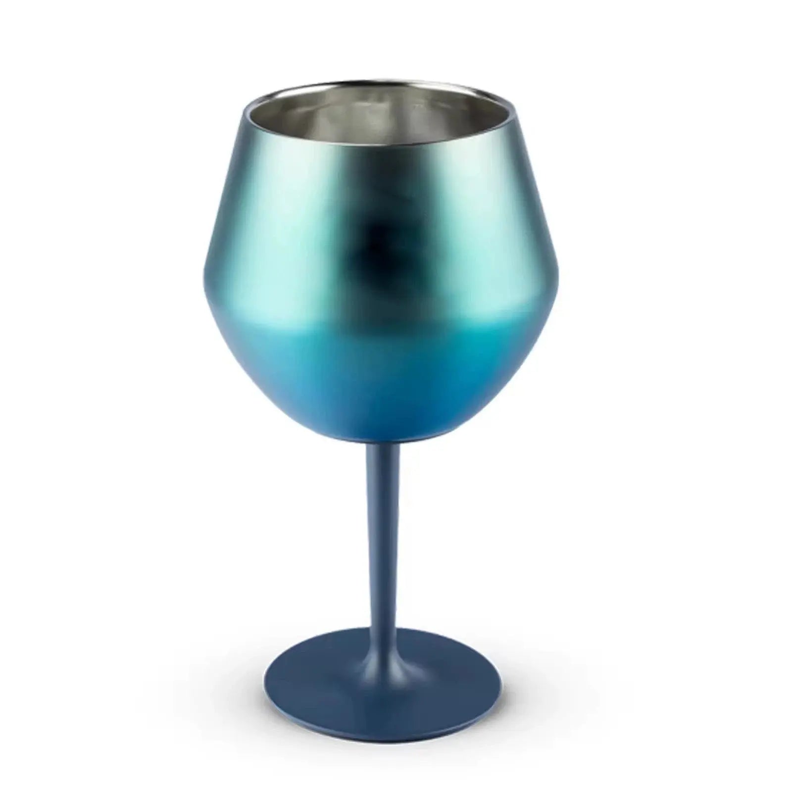 2 Pcs Blue Detachable Stainless Steel Wine Glass - 14oz (420ml) Portable Stemmed Goblet for Outdoors & Travel Wholesale Hub